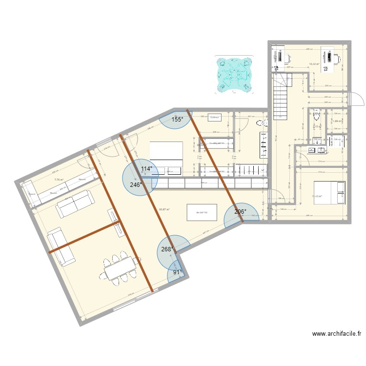 Bas Jarret Vougy 4. Plan de 13 pièces et 206 m2