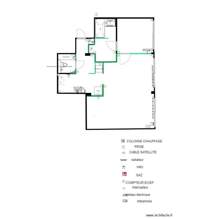 BOURET PROJET PLOMBERIE ELECTRICITE. Plan de 0 pièce et 0 m2