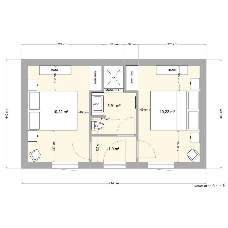 ALMACEN IBIZA. Plan de 4 pièces et 26 m2