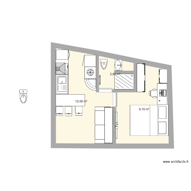 renov T2. Plan de 0 pièce et 0 m2