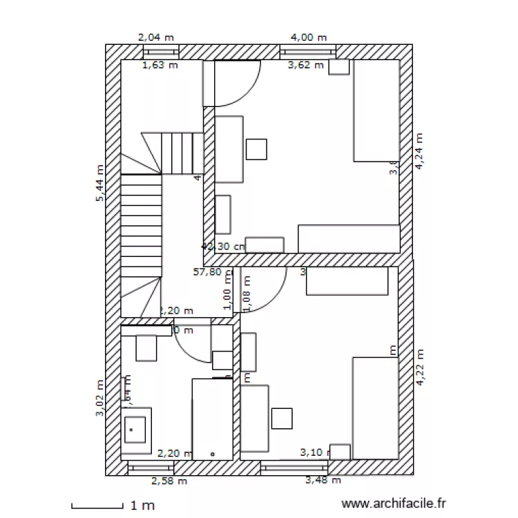 Maison Bleuets 1er &eacute;tage 3&egrave;me plan. Plan de 
