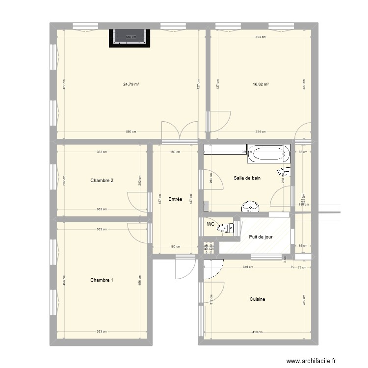 Cathédrale actuel. Plan de 11 pièces et 105 m2