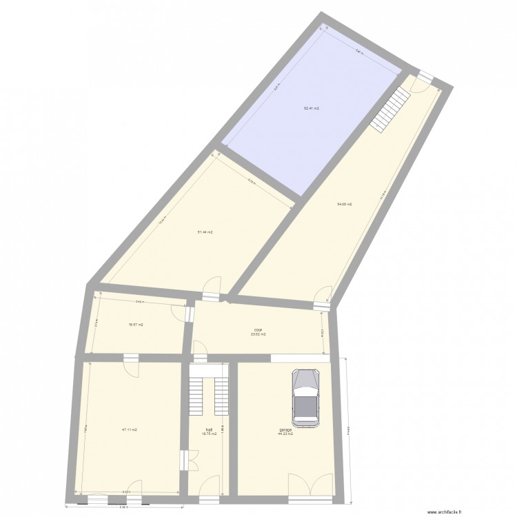 MASQUE DE DEPART RDC EXISTANT. Plan de 0 pièce et 0 m2