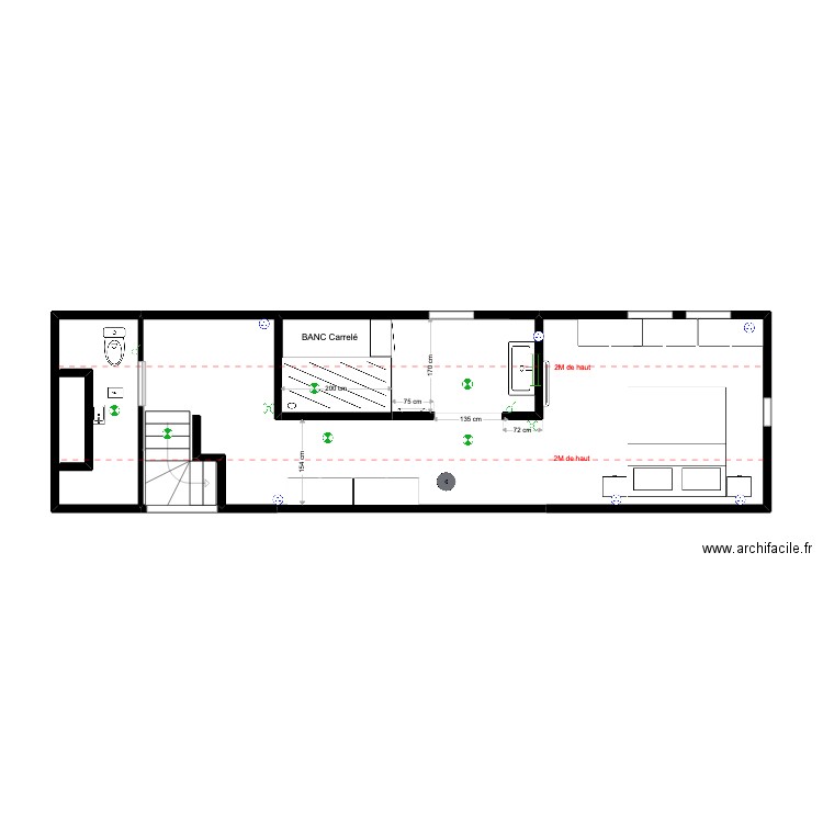 electricité. Plan de 1 pièce et 5 m2