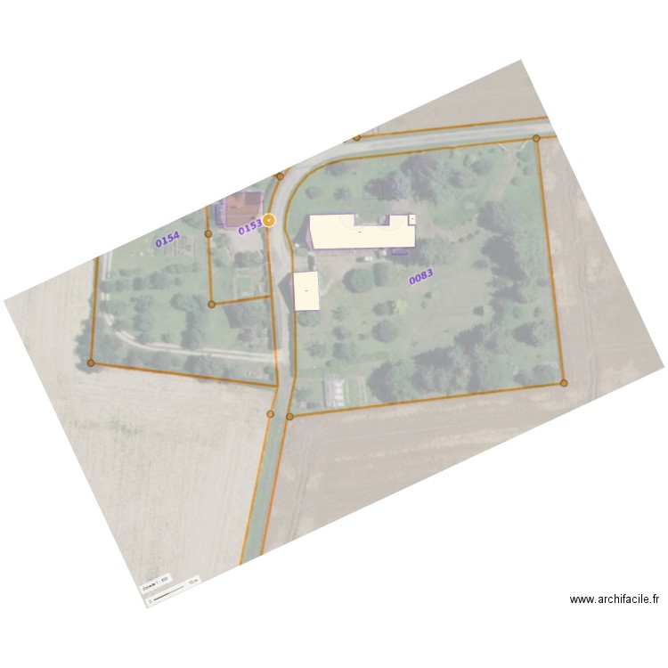 Implantation filtre. Plan de 3 pièces et 368 m2