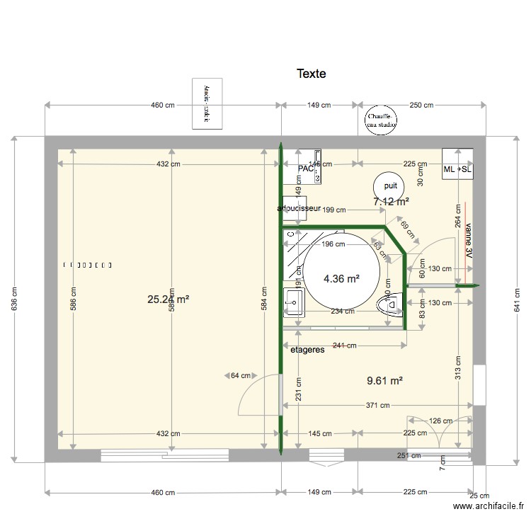 rdc wc sdb studio 04 fevrier bis. Plan de 0 pièce et 0 m2