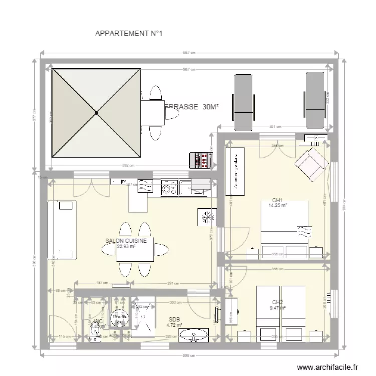 APPART N 1. Plan de APPART N 1. Plan de