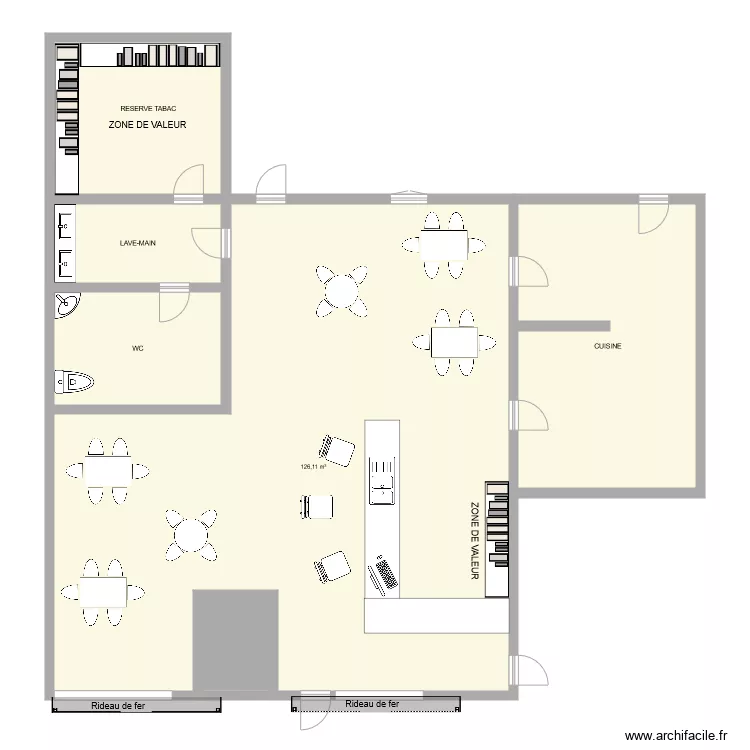 tabac les salles. Plan de 