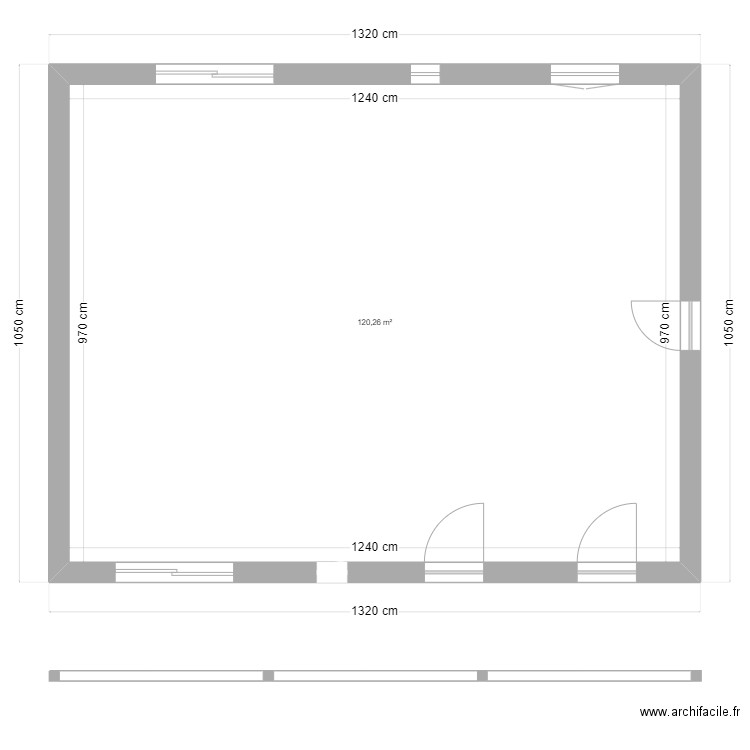 maison 3. Plan de 1 pièce et 120 m2