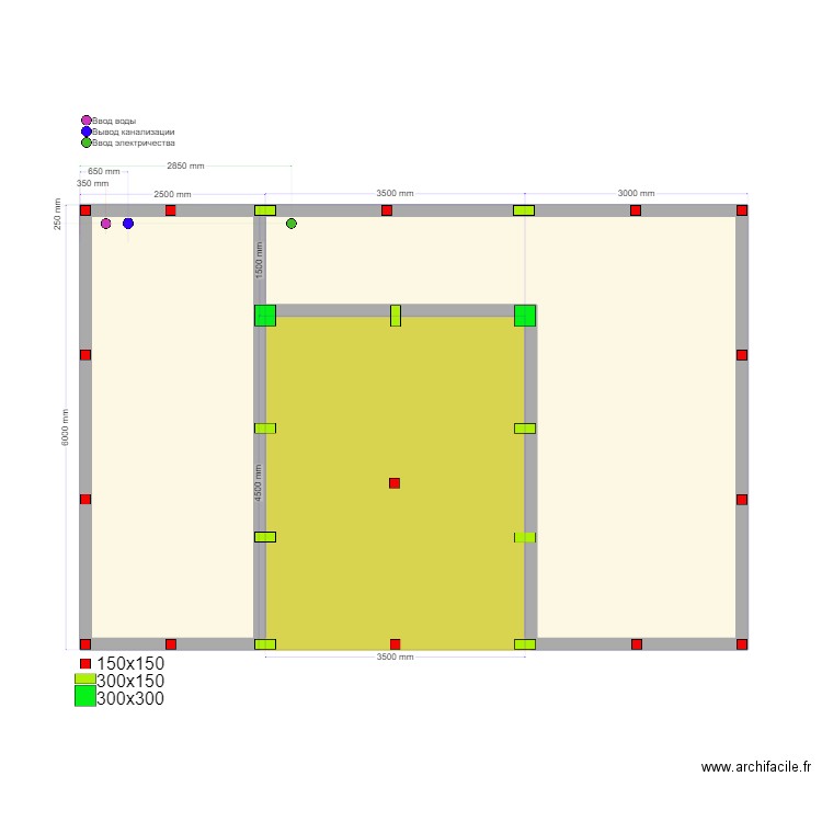 Сваи Кудиново. Plan de 3 pièces et 48 m2