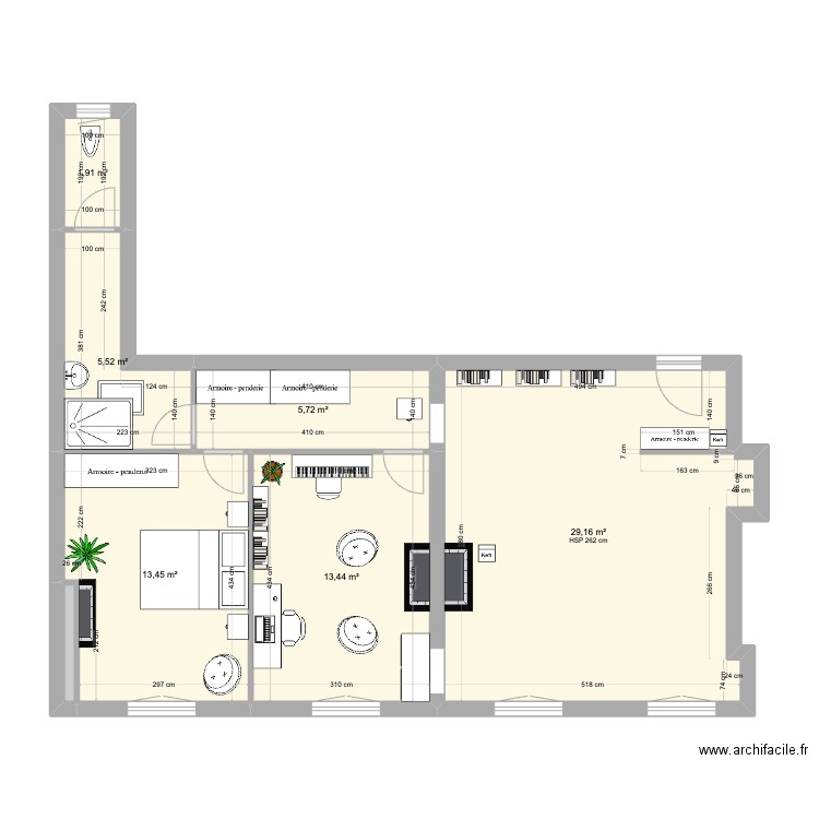 142 CHEMIN VERT 3. Plan de 7 pièces et 70 m2