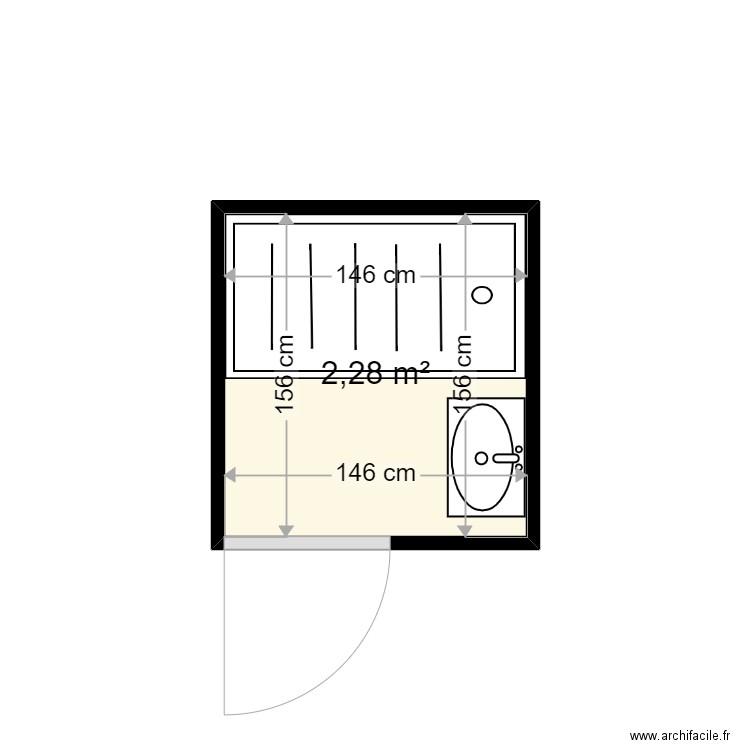 BEUGNET GUILAINE . Plan de 1 pièce et 2 m2