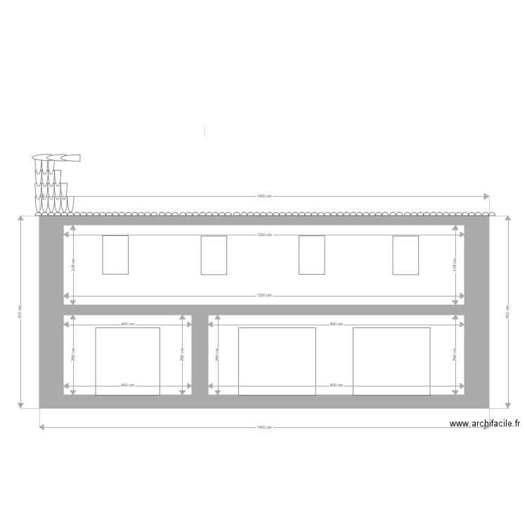 BERGERIE FACADE SUD 2. Plan de 3 pièces et 61 m2