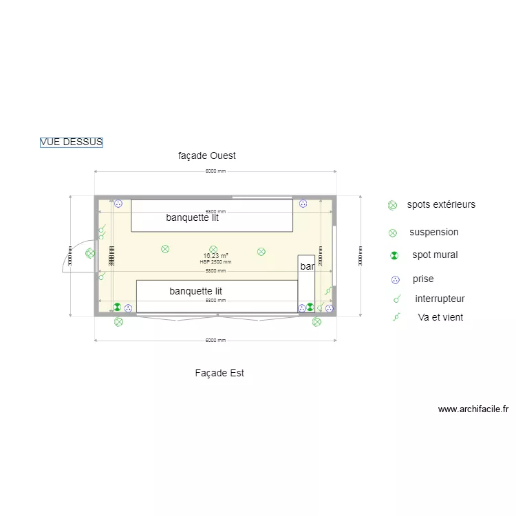 SALON VUE DESSUS 2. Plan de 