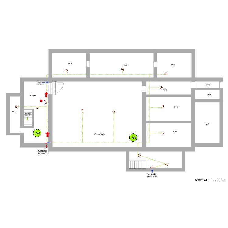 Ecole de La Calamine Bâtiment C moins 408 Incendie. Plan de 0 pièce et 0 m2