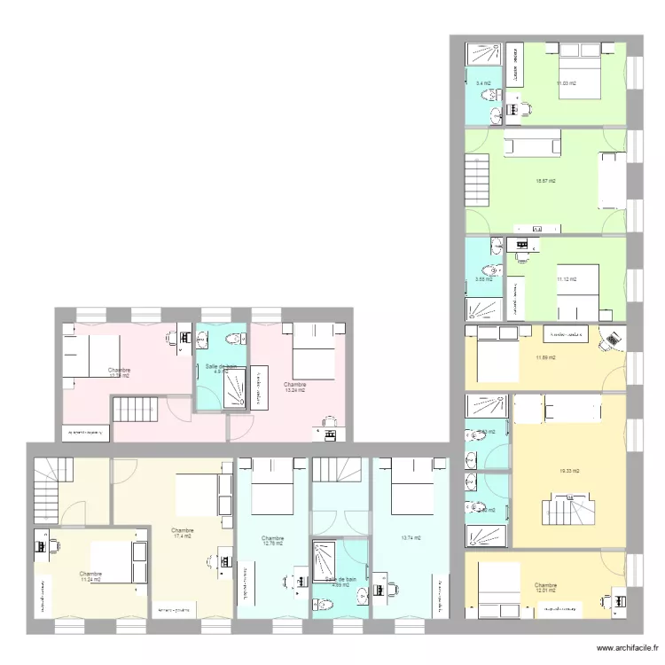 Grand atelier 7 apparts seb. Plan de 