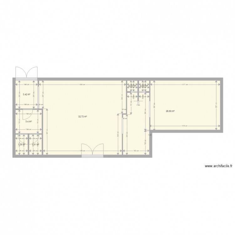 plan existant sanitaires gauche Caudron. Plan de 0 pièce et 0 m2