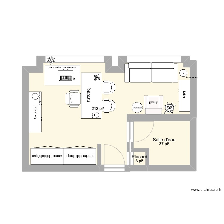 Bureau . Plan de 0 pièce et 0 m2