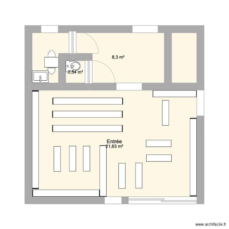 Plan. Plan de 3 pièces et 30 m2