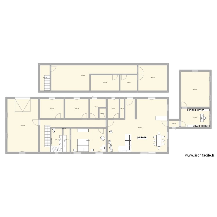 fab. Plan de 20 pièces et 311 m2