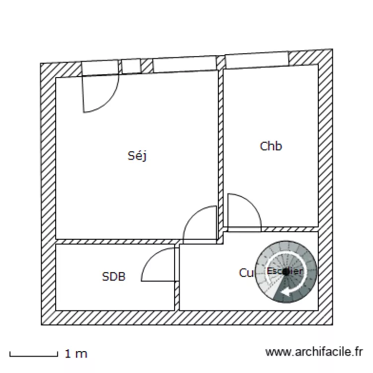 John - Studio terrasse - Etage. Plan de 