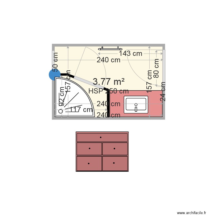 douche 5. Plan de 0 pièce et 0 m2