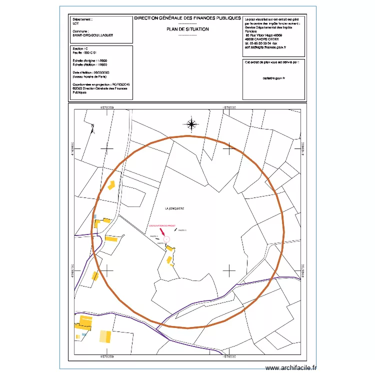 PLAN DE SITUATION ABRI VEHICULES. Plan de 