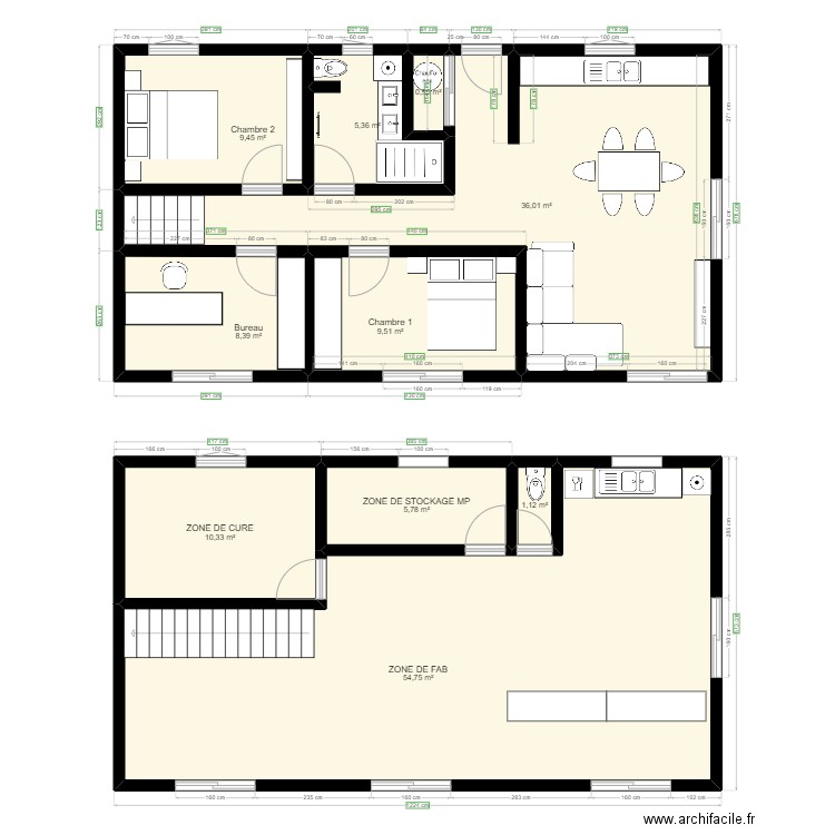 PLAN_ATELIER-MAISON_. Plan de 10 pièces et 142 m2