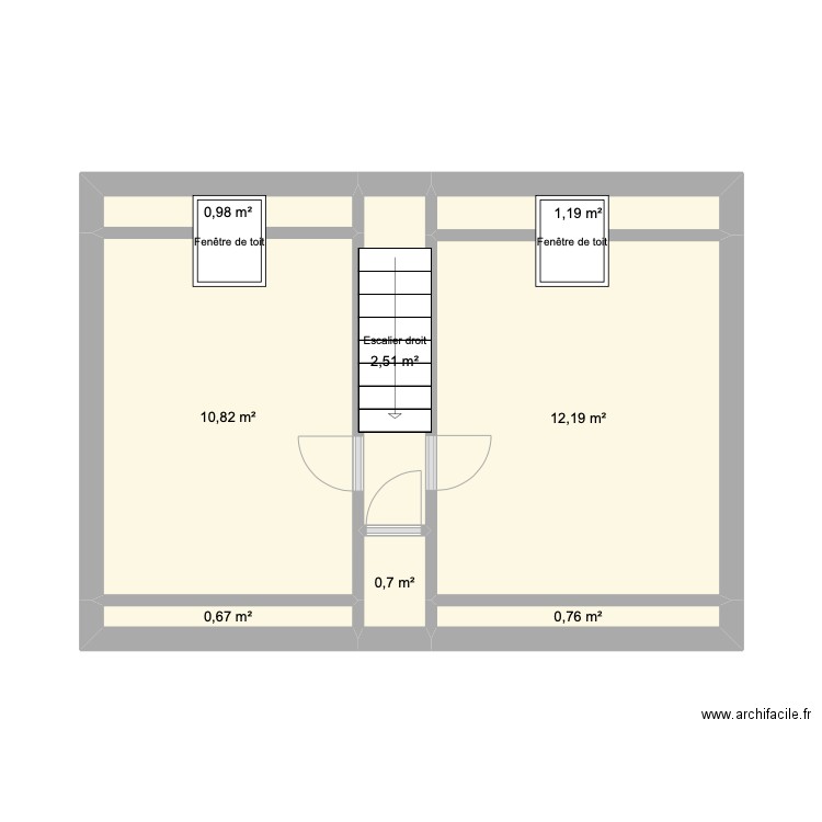 herve étage. Plan de 8 pièces et 30 m2