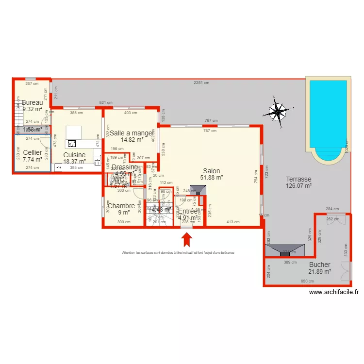 BI 6178 rdc c&ocirc;t&eacute;. Plan de 