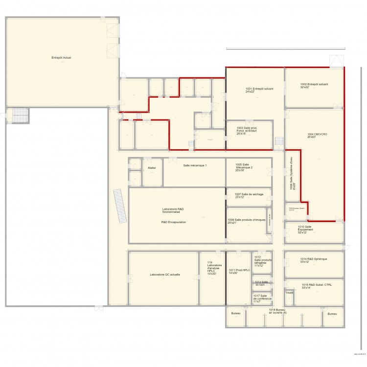 170130 Pojet EXTRAPURE 11 000p2 locaux V80. Plan de 0 pièce et 0 m2