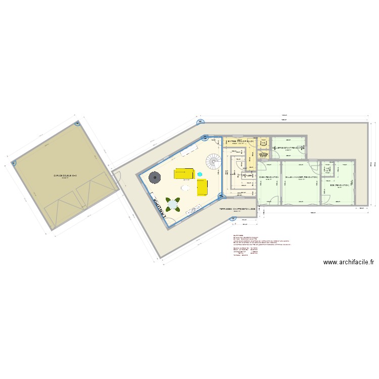 PLAN TRAVAUX  9. Plan de 13 pièces et 214 m2