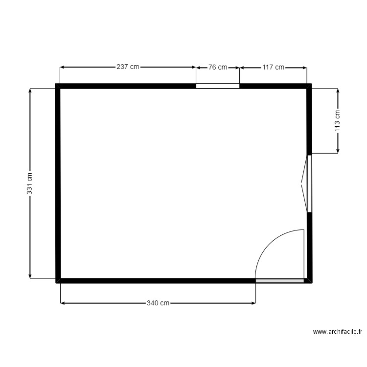 RAMOINO. Plan de 1 pièce et 14 m2