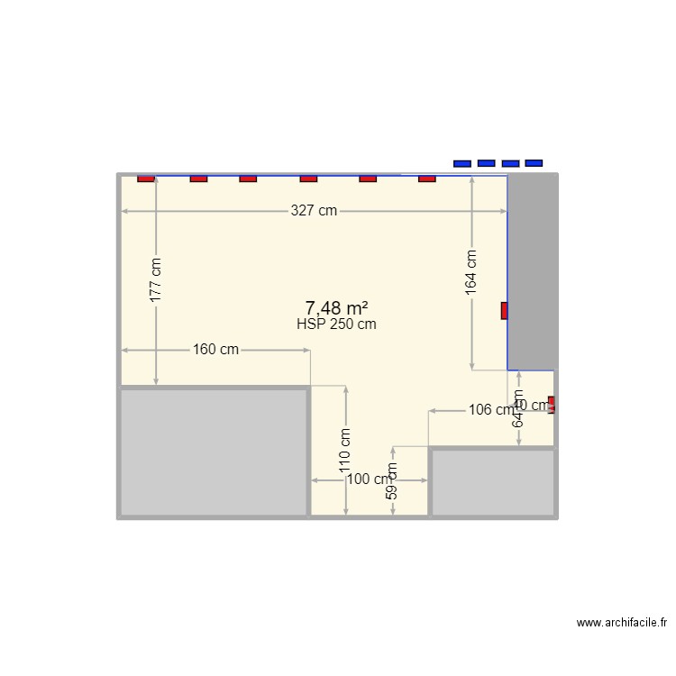 star jouet  position évaporateurs GAINABLE. Plan de 4 pièces et 10 m2