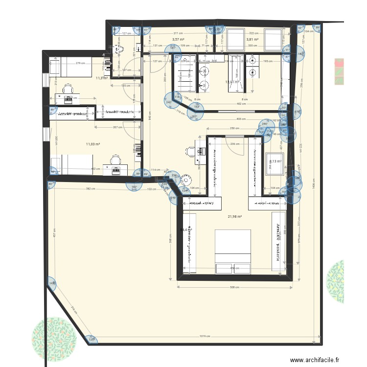 Smu escalier sejour fond. Plan de 13 pièces et 304 m2