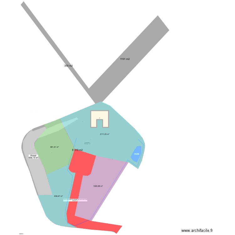 Cadastre 2. Plan de 1 pièce et 151 m2