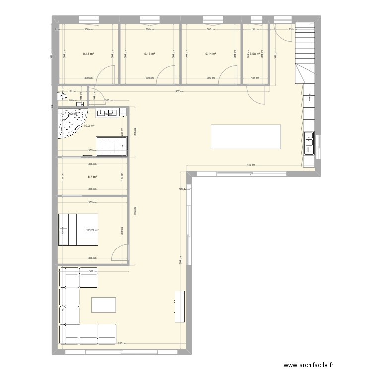 maison rdc. Plan de 8 pièces et 151 m2