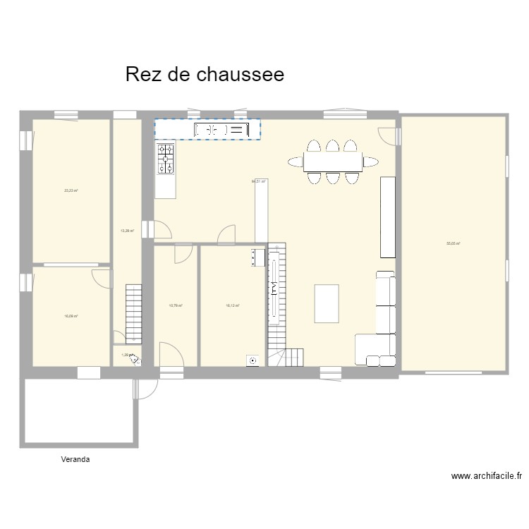 Renovation maison. Plan de 8 pièces et 230 m2