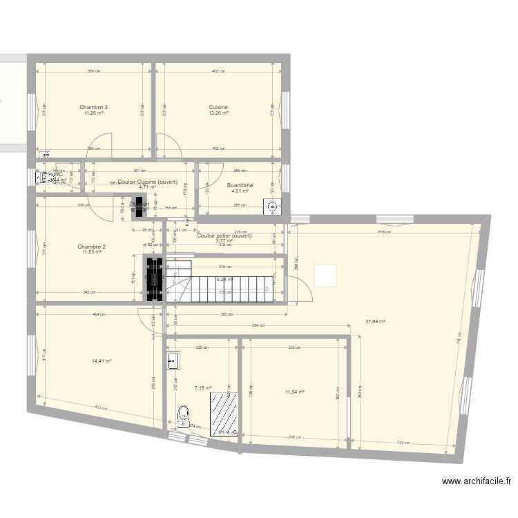 Café Garnier Mesuré v2. Plan de 25 pièces et 262 m2