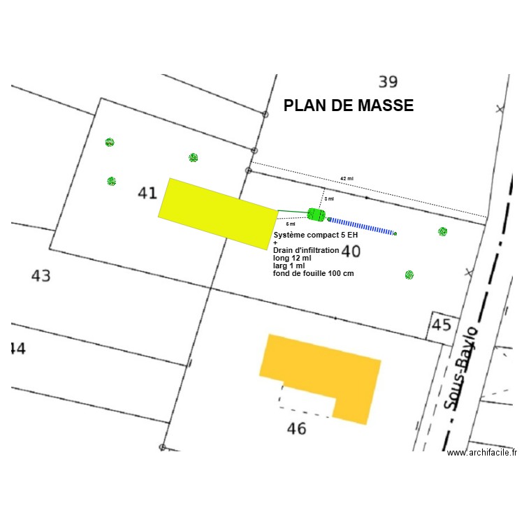 Devatine drain. Plan de 0 pièce et 0 m2
