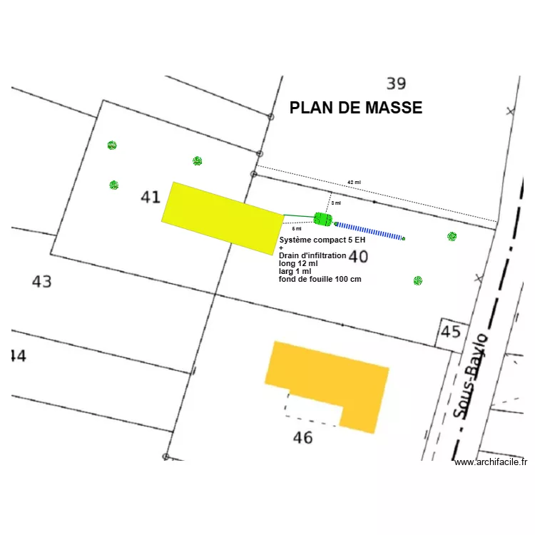 Devatine drain. Plan de 