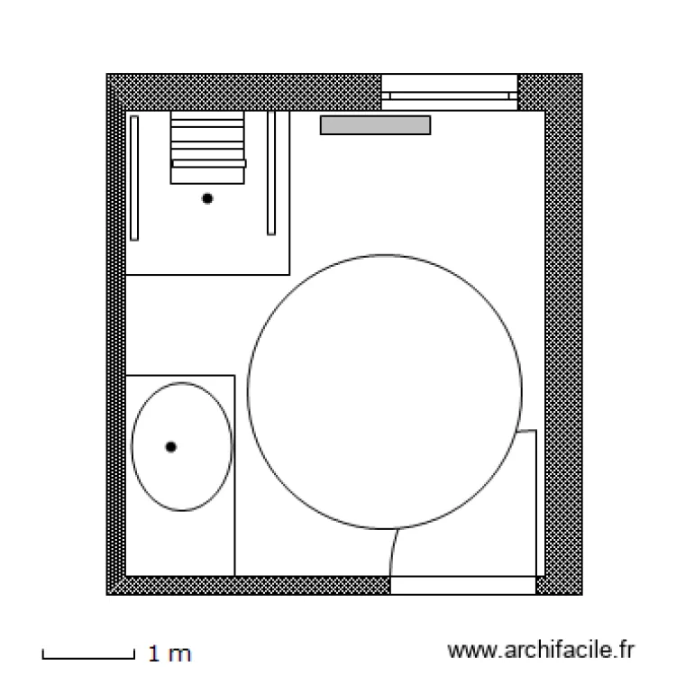 salle de bain adapt&eacute;e VIALA Odette. Plan de 