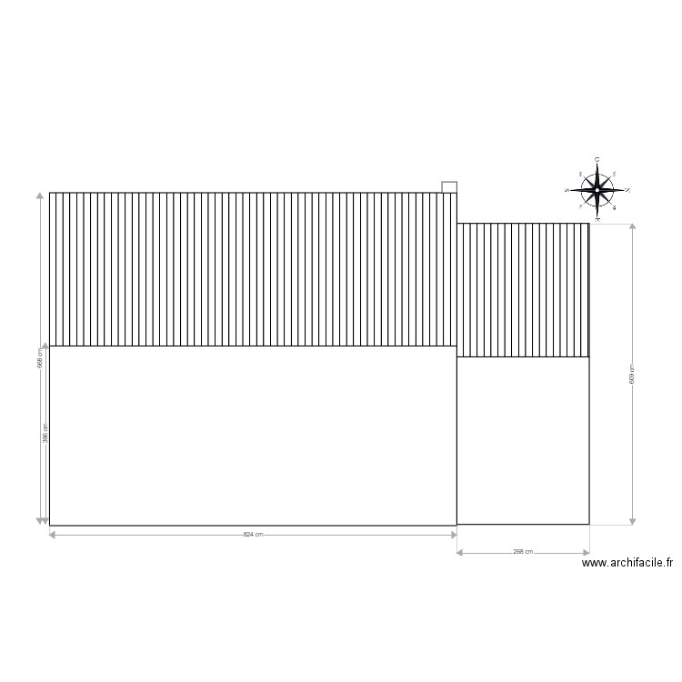 Façade Est (BEFORE). Plan de 0 pièce et 0 m2