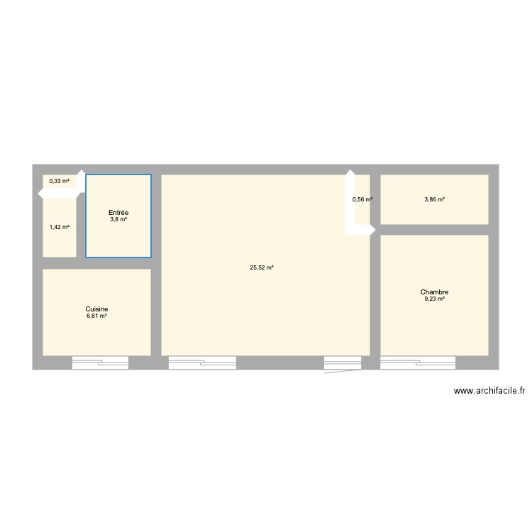 Appartement. Plan de 8 pièces et 51 m2