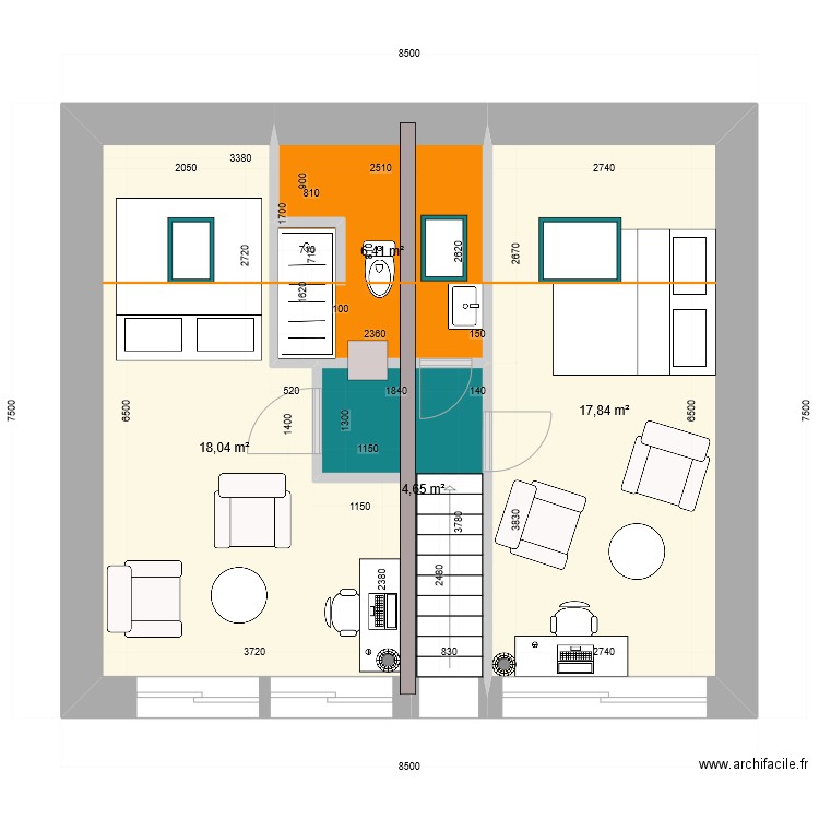 plan cibourg projet. Plan de 4 pièces et 47 m2