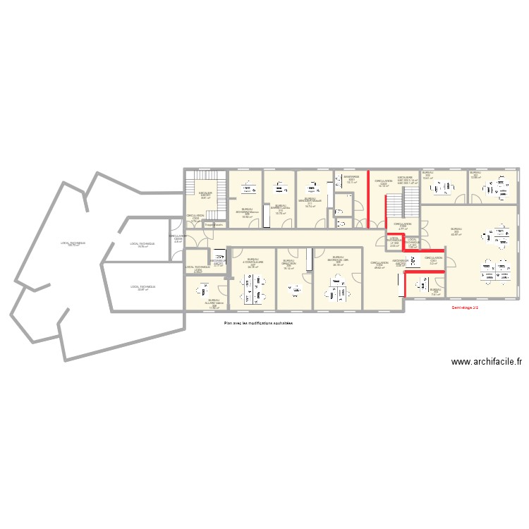 Vienne 2ème étage . Plan de 8 pièces et 371 m2