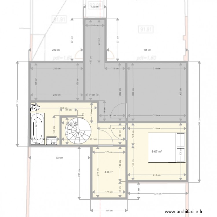 plan sotao divisé 1. Plan de 0 pièce et 0 m2