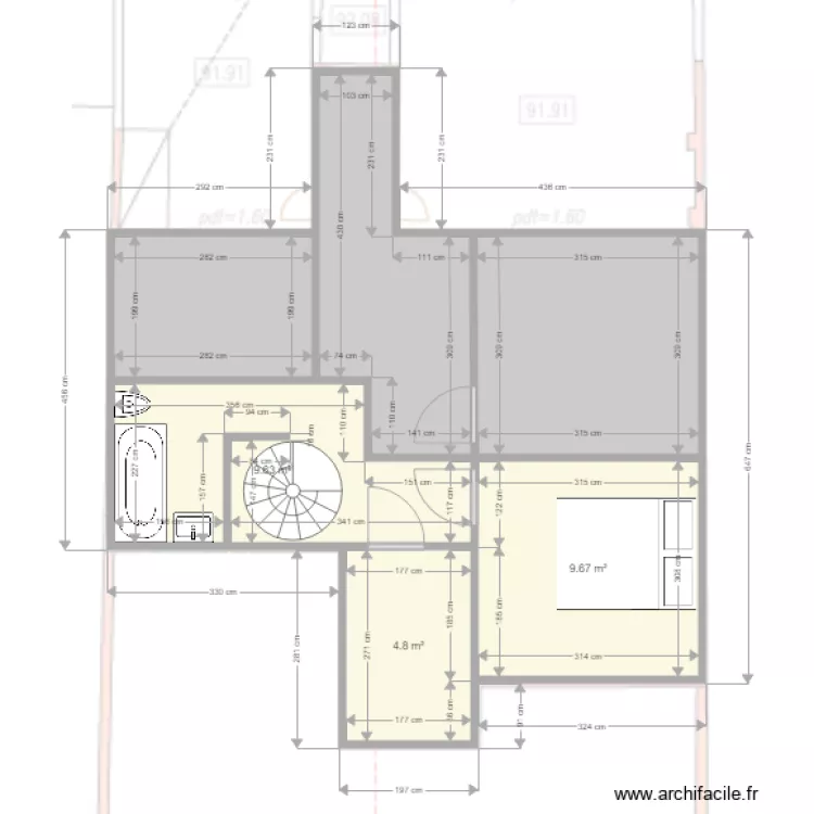 plan sotao divis&eacute; 1. Plan de 