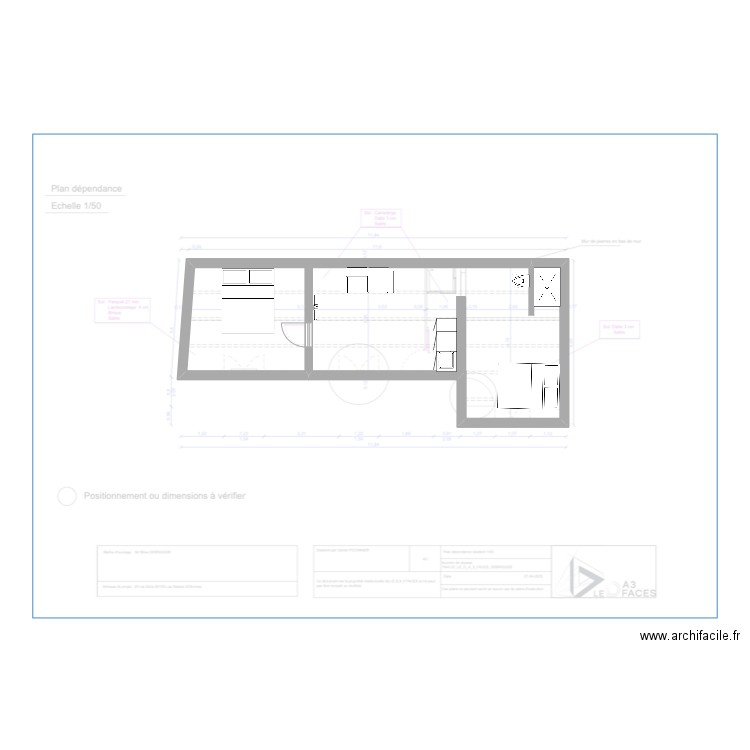 cabane. Plan de 1 pièce et 39 m2