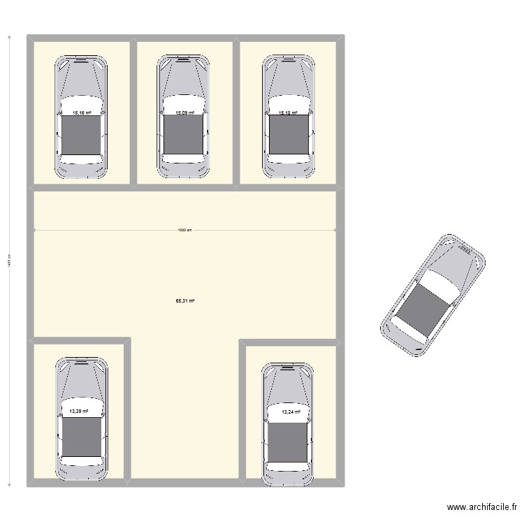 aubepines garage. Plan de 6 pièces et 137 m2